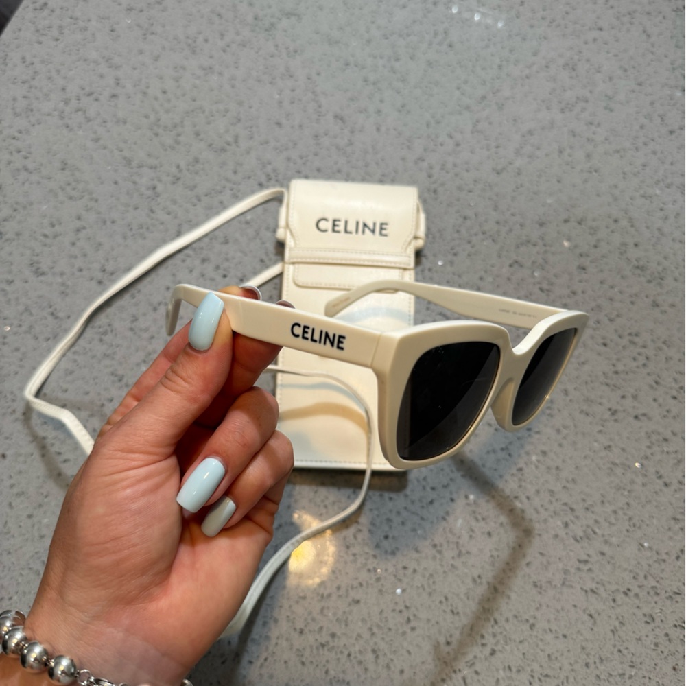 CELINE SUNGLASSES. WHITE SUNGLASSES. GREAT CONDITION - Picture 3 of 7